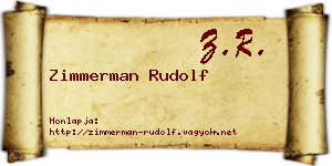 Zimmerman Rudolf névjegykártya